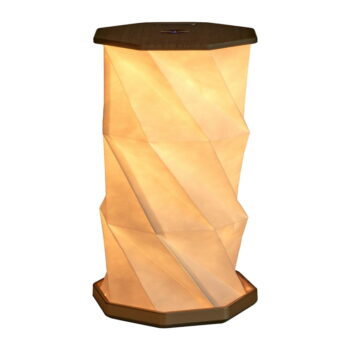 Hnedá LED stolová lampa (výška  18 cm) Twist Hexagon – Gingko