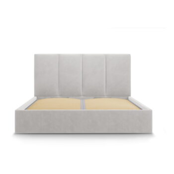 Svetlosivá zamatová dvojlôžková posteľ Mazzini Beds Juniper, 160 x 200 cm – Obrázok 2