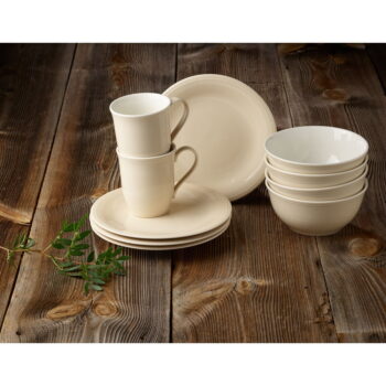 Bielo-béžový porcelánový tanier na šalát Like by Villeroy & Boch, 21,5 cm – Obrázok 3