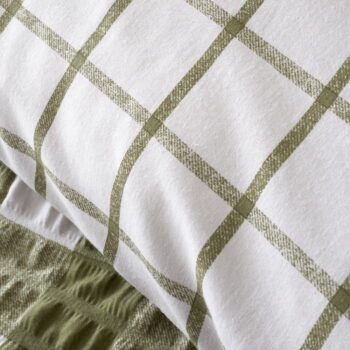 Zelené flanelové obliečky na dvojlôžko 200x200 cm Gingham Check – Catherine Lansfield – Obrázok 6