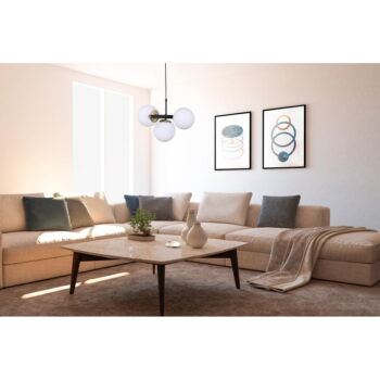 Biele/čierne závesné svietidlo so skleneným tienidlom ø 15 cm Cascade – Squid Lighting - Image 3