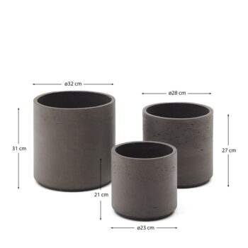 Obaly na kvetináče z cementu v súprave 3 ks ø 32 cm Sintina – Kave Home - Image 4