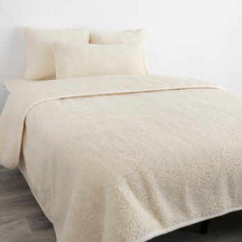 Béžová deka z merino vlny Native Natural Quilt, 135 x 200 cm – Obrázok 4