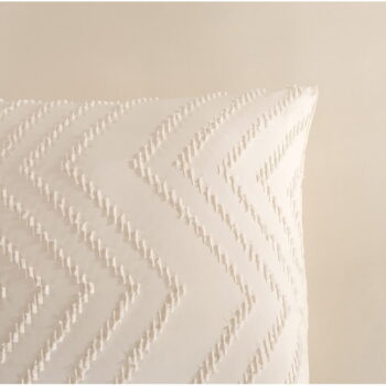Krémové predĺžené obliečky na dvojlôžko z mikrovlákna 200x220 cm Pure Zigzag – Good Morning - Image 3