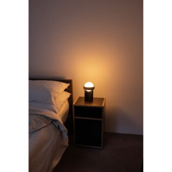 Tmavosivá stmievateľná stolová lampa so skleneným tienidlom (výška 22 cm) Loop – tala - Image 3