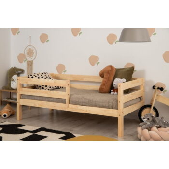 Detská posteľ z borovicového dreva s úložným priestorom v prírodnej farbe 70x140 cm Mila CPD – Adeko - Image 4