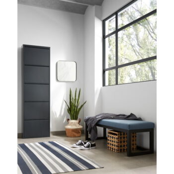 Antracitovosivý kovový výklopný botník Rox - Kave Home - Image 4