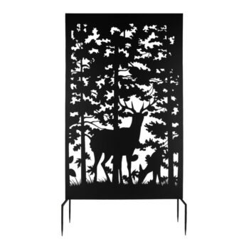 Čierna kovová balkónová zástena 100x186 cm Deer – Esschert Design – Obrázok 3