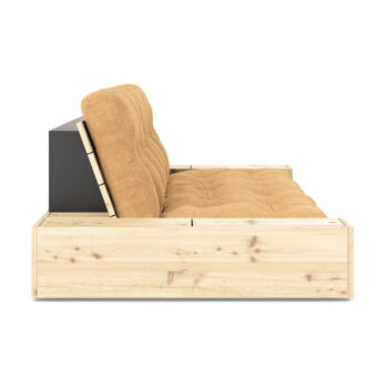 Menčestrová rozkladacia pohovka vo svetlohnedo-horčicovej farbe 244 cm Base – Karup Design - Image 2