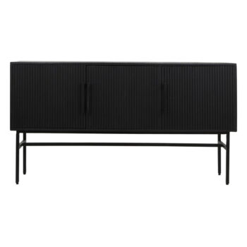 Čierna nízka komoda z mangového dreva 150x80 cm Abage – Light & Living