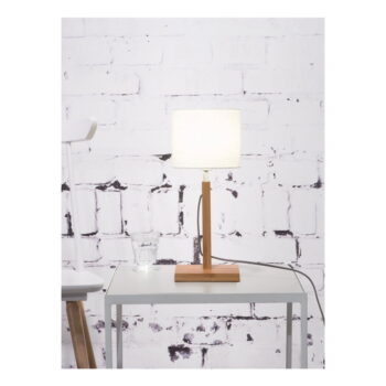 Stolová lampa s bielym tienidlom a konštrukciou z bambusu Good&Mojo Fuji - Image 5