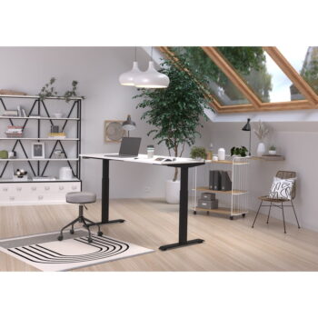 Pracovný stôl s elektricky nastaviteľnou výškou s bielou doskou 80x160 cm Jet – Germania – Obrázok 3