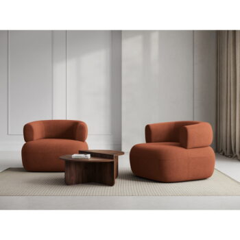 Kreslo z textílie buklé v tehlovej farbe Jenny – Micadoni Home - Image 4
