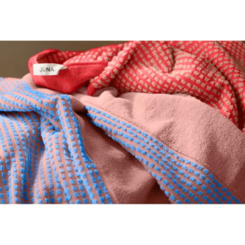 Modro-ružová froté osuška z Bio bavlny 70x140 cm Check – JUNA – Obrázok 6