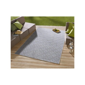 Modrý vonkajší koberec NORTHRUGS Karo, 200 × 290 cm - Image 2