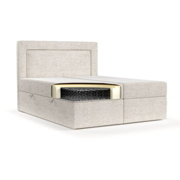 Krémovobiela boxspring posteľ s úložným priestorom 140x200 cm Imagine – Maison de Rêve – Obrázok 2