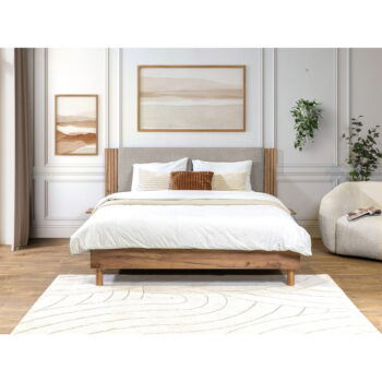 Svetlosivá dvojlôžková posteľ s roštom 140x190 cm Lior – Bobochic Paris – Obrázok 4
