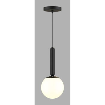 Čierne závesné svietidlo so skleneným tienidlom ø 15 cm One – Squid Lighting - Image 2