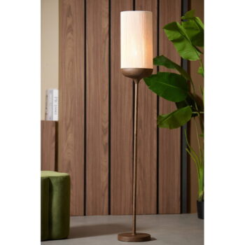 Tmavohnedá stojacia lampa s textilným tienidlom (výška  159 cm) Dania – Light & Living - Image 2