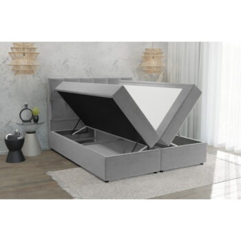Svetlosivá boxspring posteľ s úložným priestorom 180x200 cm Flip – Ropez - Image 4