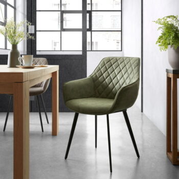 Kaki jedálenské stoličky z imitácie kože v súprave 2 ks Amira – Kave Home - Image 2