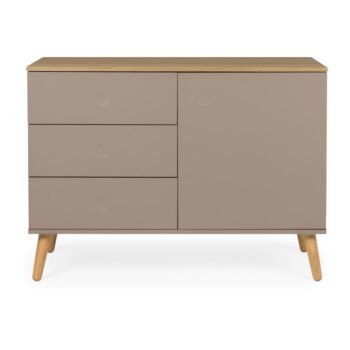 Hnedá nízka komoda v dekore duba 109x79 cm Dot – Tenzo
