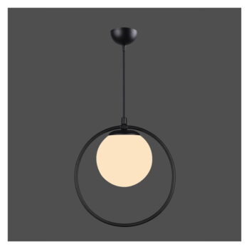 Čierne kovové závesné svietidlo so skleneným tienidlom ø 15 cm Ates – Squid Lighting - Image 6