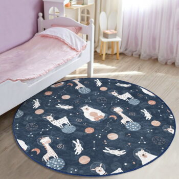 Tmavomodrý detský koberec ø 100 cm Comfort – Mila Home - Image 2