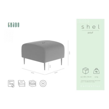 Medovožltá zamatová podnožka Ghado Shel - Image 4