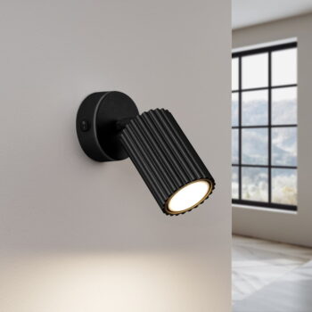 Čierne nástenné svietidlo Gleam – Nice Lamps - Image 2