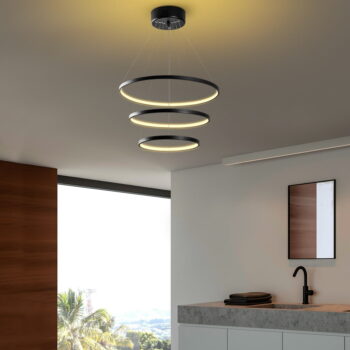 Čierne LED závesné svietidlo ø 50 cm Simit – Opviq lights – Obrázok 5