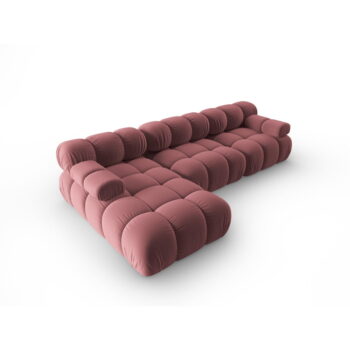 Ružová zamatová pohovka 285 cm Bellis – Micadoni Home - Image 3
