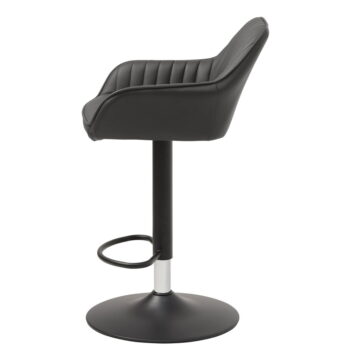 Tmavosivá barová stolička s nastaviteľnou výškou z imitácie kože Brooks – Unique Furniture – Obrázok 4