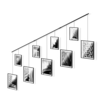 Čierne kovové rámčeky na stenu v súprave 9 ks 223x77,5 cm Exhibit – Umbra - Image 8