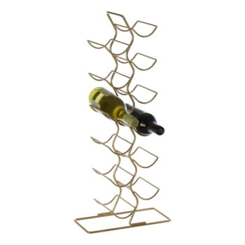 Kovový regál na víno v zlatej farbe počet fliaš 12 Wren – Premier Housewares – Obrázok 2