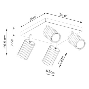 Čierne stropné svietidlo 25x25 cm Gleam – Nice Lamps - Image 3