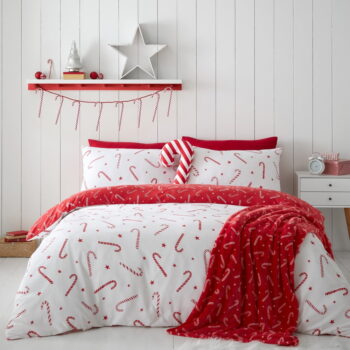 Deka s vianočným motívom z mikroplyšu 130x170 cm Candy Cane - Catherine Lansfield – Obrázok 3