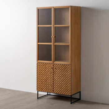 Vitrína v dekore jaseňa v prírodnej farbe 84,5x198 cm – Ixia - Image 7