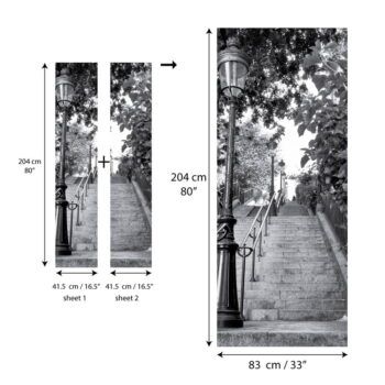 Adhezívna samolepka na dvere Ambiance Parisian Stairs – Obrázok 3