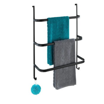 Čierny samodržiaci vešiak na uteráky Wenko Towel Holder Black, 21 × 54 cm - Image 6