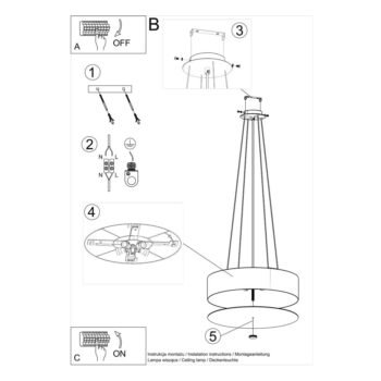 Čierne závesné svietidlo s textilným tienidlom ø 50 cm Herra – Nice Lamps - Image 8