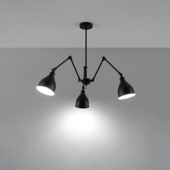 Čierne závesné svietidlo s kovovým tienidlom 70x70 cm Matilda Shade - Nice Lamps - Image 3
