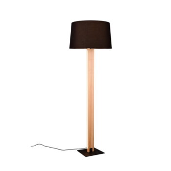 Stojacia lampa v čiernej a prírodnej farbe s textilným tienidlom (výška 150 cm) Rahul – Trio - Image 5