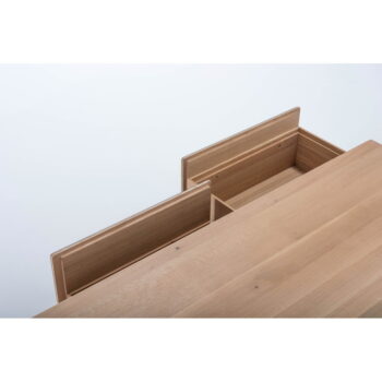 TV stolík z dubového dreva v čierno-prírodnej farbe 160x48 cm Fina – Gazzda - Image 8