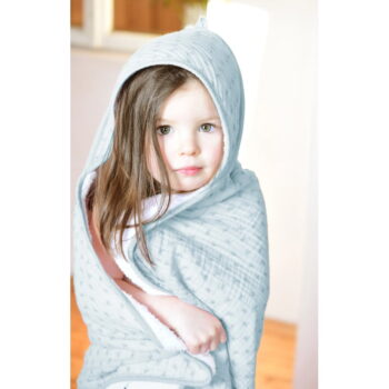 Modrá bavlnená detská osuška s kapucňou 80x80 cm Lil Planet - Roba – Obrázok 3