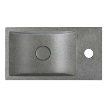 Tmavosivé betónové umývadlo 40x22 cm Crest – Sapho - Image 2