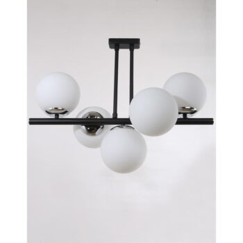 Biele/čierne stropné svietidlo so skleneným tienidlom ø 15 cm Sail – Squid Lighting - Image 8