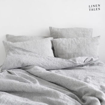 Čierno-biele ľanové obliečky na jednolôžko 135x200 cm - Linen Tales – Obrázok 2