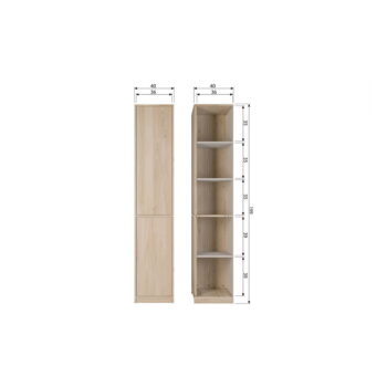 Modulárna skrinka v dekore duba v prírodnej farbe 40x199 cm Modulair – vtwonen - Image 2