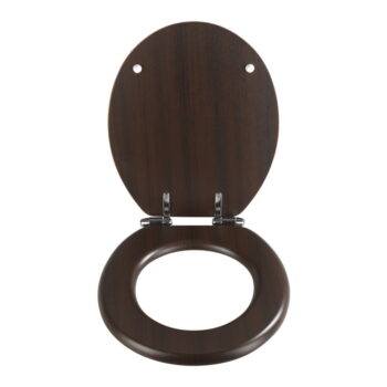 Tmavé WC sedadlo s jednoduchým zatváraním Wenko Wenge, 43 x 37 cm - Image 6